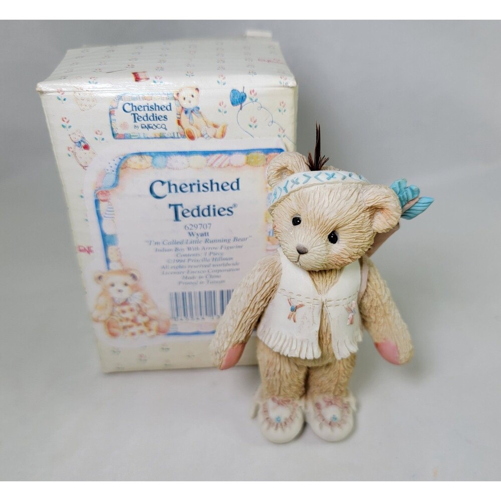Cherished Teddies Wyatt "I'm Called Little Running Bear" #629707 Figurine In Box